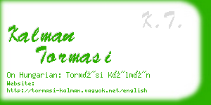 kalman tormasi business card